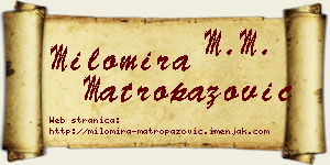 Milomira Matropazović vizit kartica